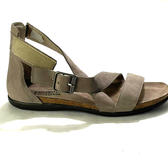 NOAT Sandals Womens L9 40 Leather Criss Cross Flat Comfort Ankle Strappy - Picture 2 of 8